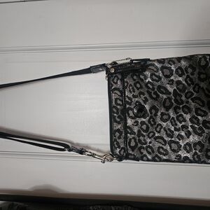 Coach Black and Gray Leopard Crossbody Bag